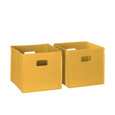 RiverRidge 2-Piece Foldable Storage Bin Set, Golden Yellow, 26.7 x 26.7 x 25.4 cm