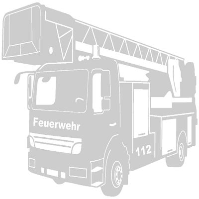 Samunshi Fire Truck Wall Decal, 75 x 50 cm, Silver Metallic Effect
