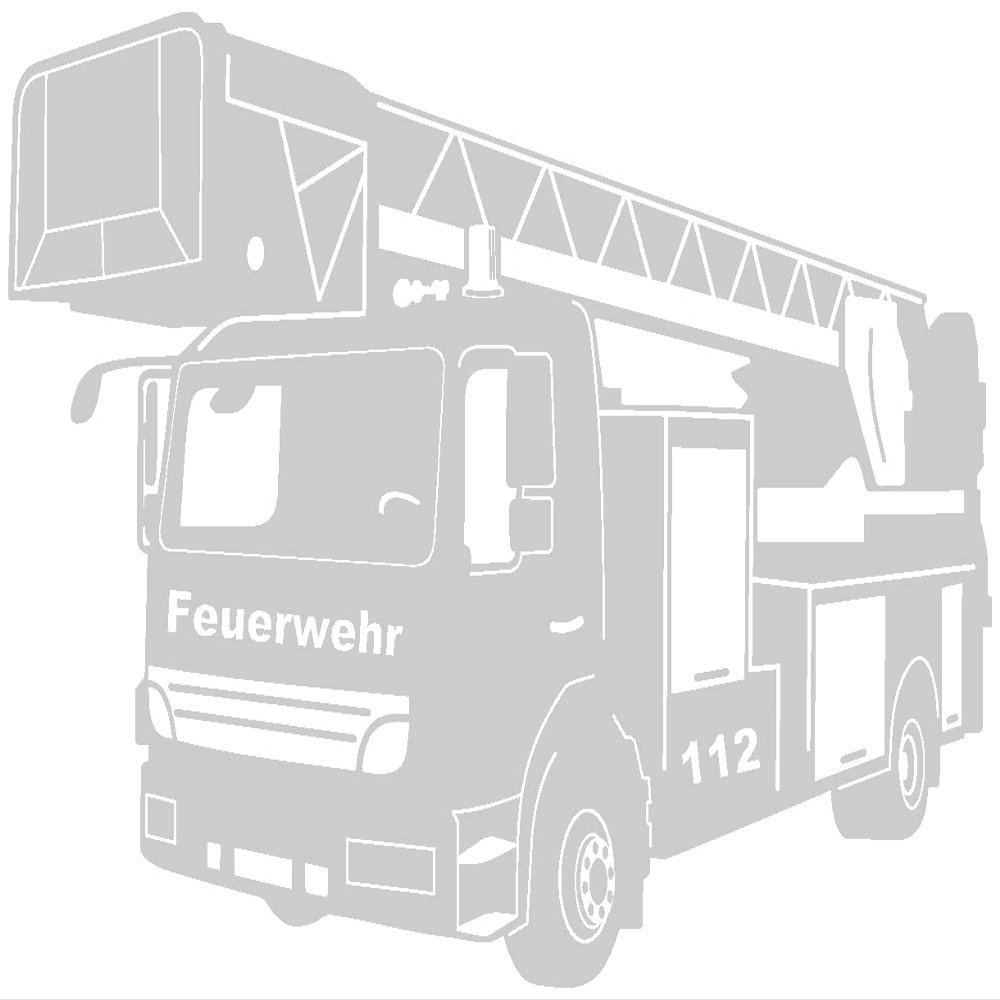 Samunshi Fire Truck Wall Decal, 75 x 50 cm, Silver Metallic Effect