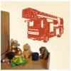 Samunshi Fire Truck Wall Decal, 75 x 50 cm, Silver Metallic Effect view 3