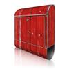 banjado Designer Mailbox 38.5 x 46.5 x 13 cm with 2 Keys – Silver Powder-Coated Steel Mailbox with Newspaper Compartment, A4 Slot, Mounting Hardware Included – Red Wooden Slats view 1