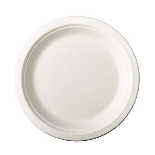 PAPSTAR Pure Sugarcane Plates, Undivided, 18 cm, White, 144 Count