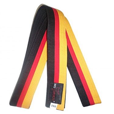 Budo Belt, Germany Design, Black-Red-Gold (280 cm)