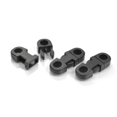 Ganzoo Plastic Side-Release Buckles, 10-Pack, Black, 27 x 10 mm, 6 mm Eyelet, for Paracord Bracelets, Dog Collars, Straps and Cords
