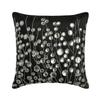 The HomeCentric Black Crystal Garden Euro Sham, 65 x 65 cm, Rhinestone Crystal, Silk, Contemporary Floral view 1