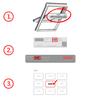 VELUX Original Blackout Blind for PK31 / P31 / 431, Orange, with Gray Side Rails view 3