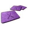 Caroline's Treasures Purple Ribbon Pancreas and Leiomyosarcoma Cancer Awareness Foam Coasters, Set of 4, 8.9 cm H x 8.9 cm W, Multicolor view 1