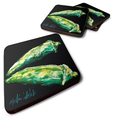 Caroline's Treasures mw1045fc Vegetables-Okra Gumbo Foam Coasters (4 Count), 3.5 in H x 3.5 in W, Multicolor