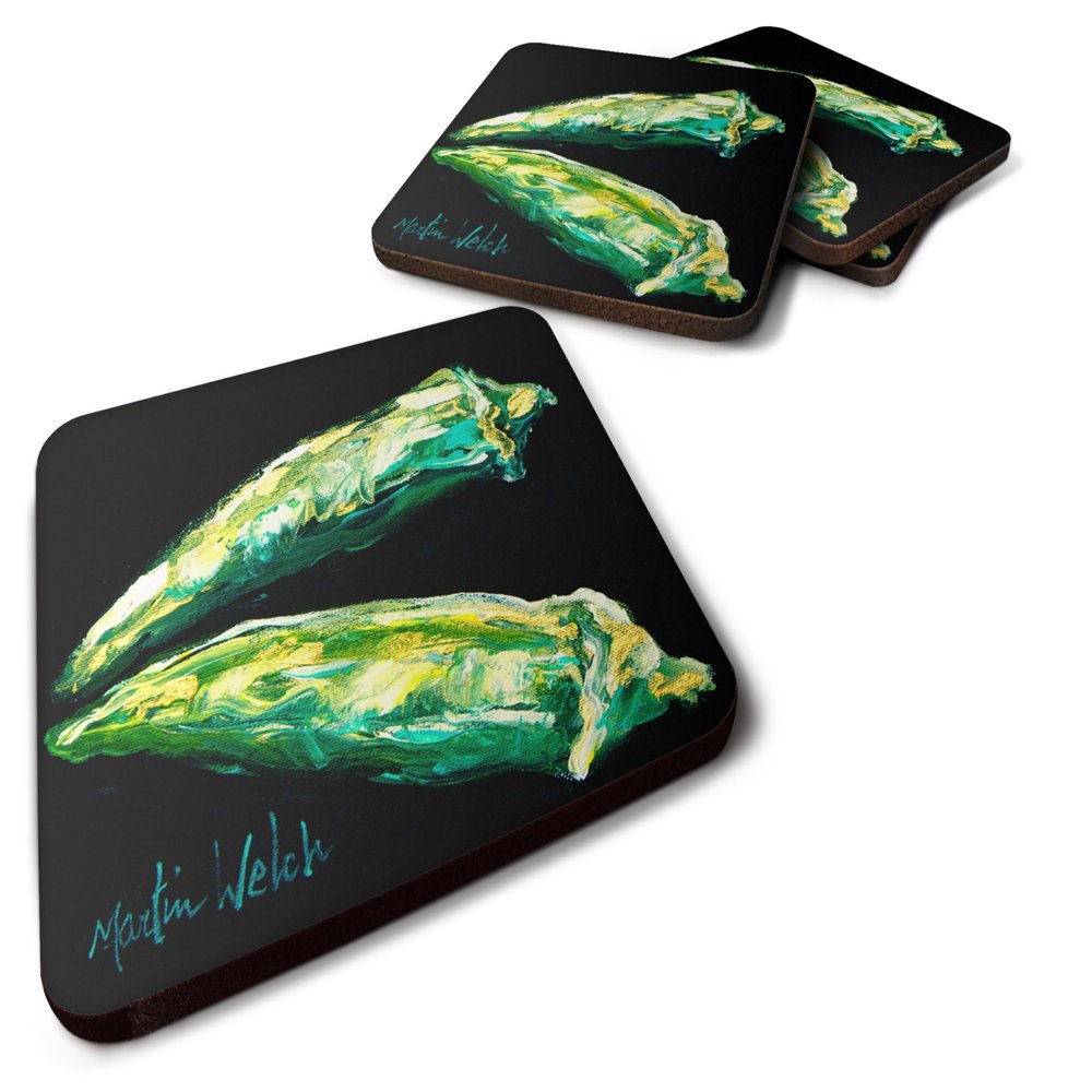 Caroline's Treasures mw1045fc Vegetables-Okra Gumbo Foam Coasters (4 Count), 3.5 in H x 3.5 in W, Multicolor