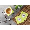Caroline's Treasures BB1283FC Checkerboard Lime Green Pekingese Foam Coasters, Set of 4, 3.5" x 3.5", Multicolor view 3