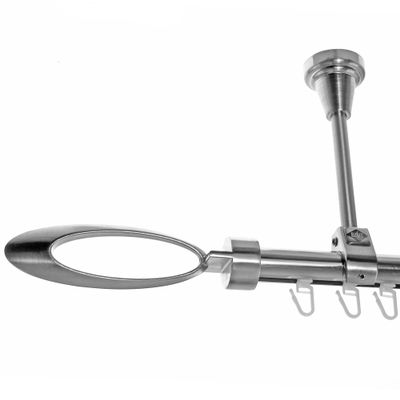BASIT Internal-Track Curtain Rod, Stainless Steel Look, 20 mm, Single-Track, Ceiling-Mount, 240 cm, D51I