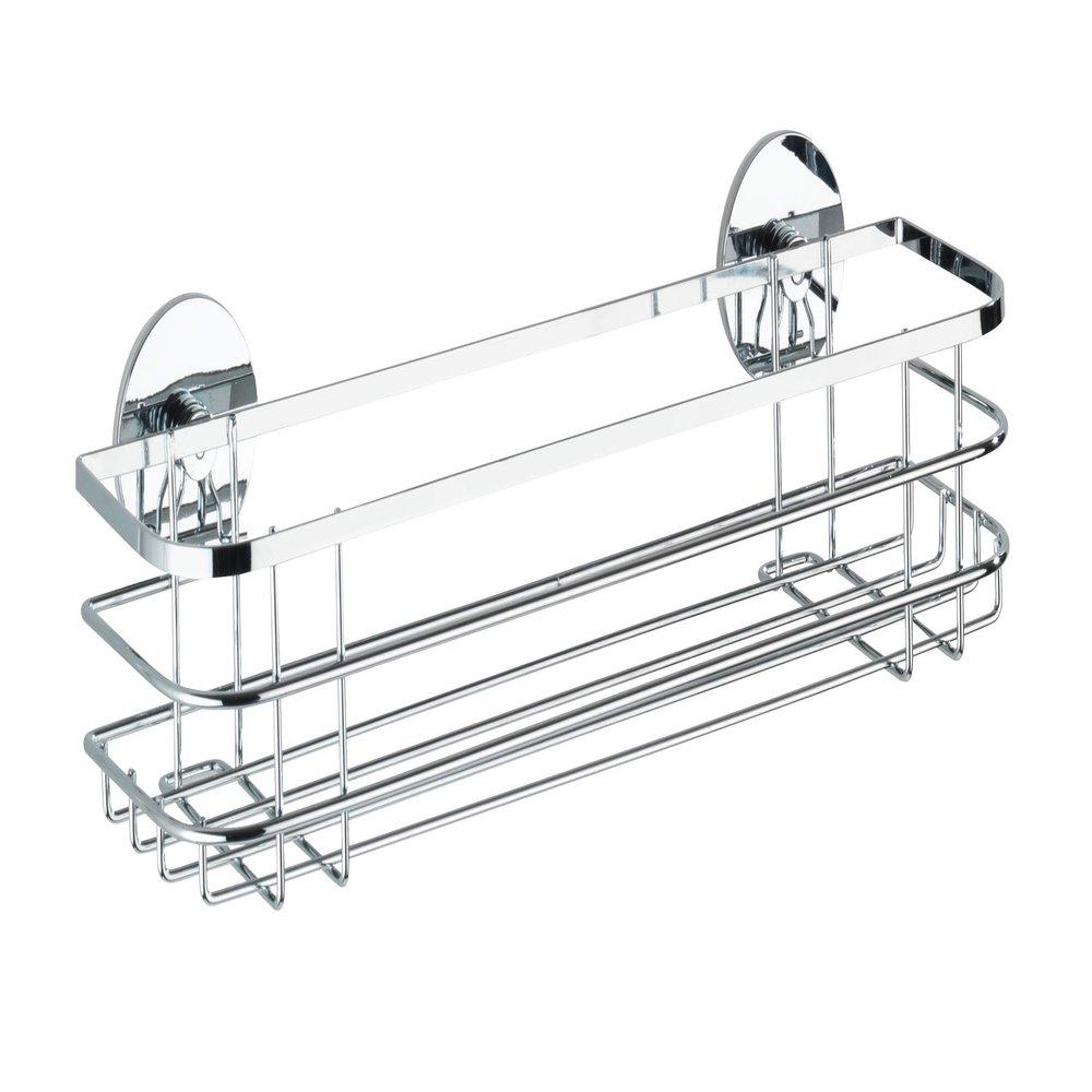 WENKO Turbo-Loc Maxi Shelf, Stainless Steel, Self-Adhesive, 38 x 10.5 x 11 cm