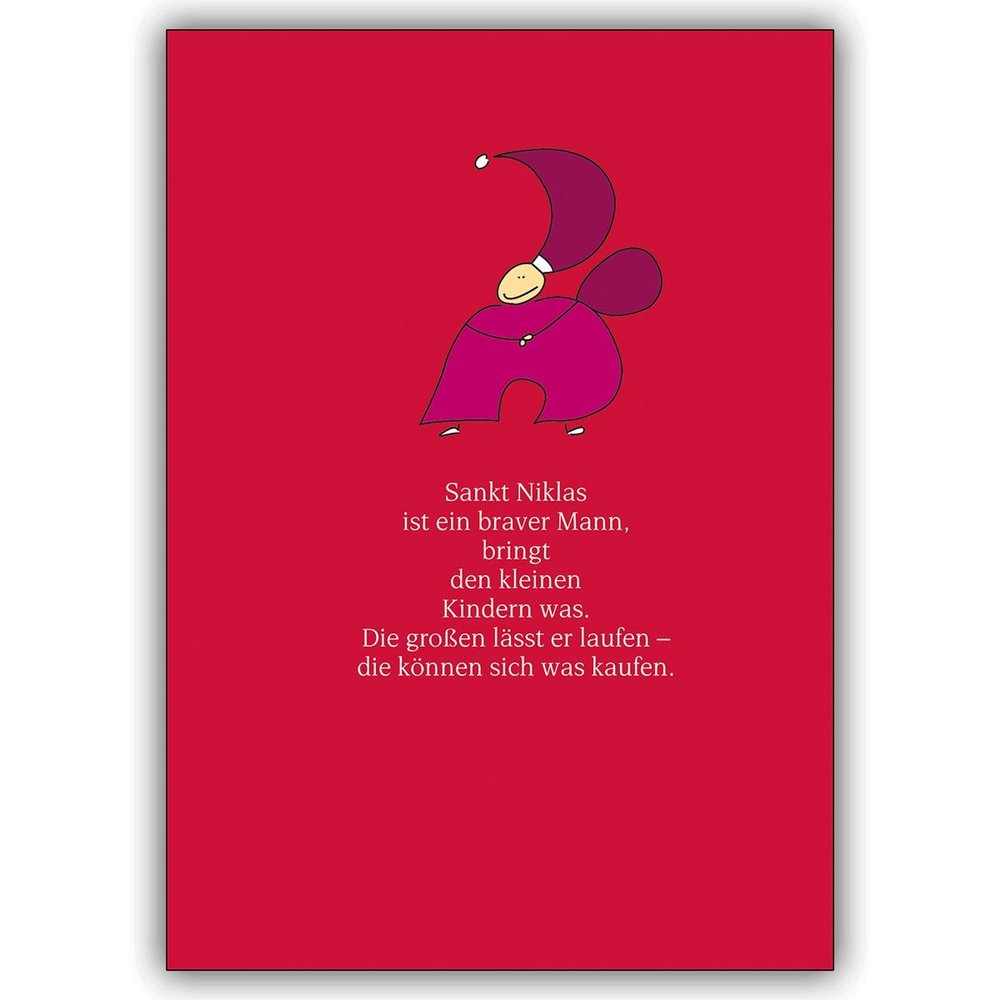 4 Modern Designer St. Nicholas Cards with Envelopes