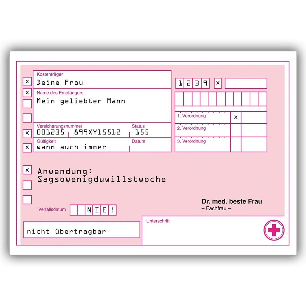 Kartenkaufrausch 1 Birthday Card: Recipe Greeting Card for My Beloved Husband for a “Say as Little as You Want” Week
