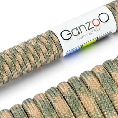 Ganzoo Paracord 550 Rope, Nylon/Polyester, 4 mm, Type III, 30 m, 7-Core, Snake 2