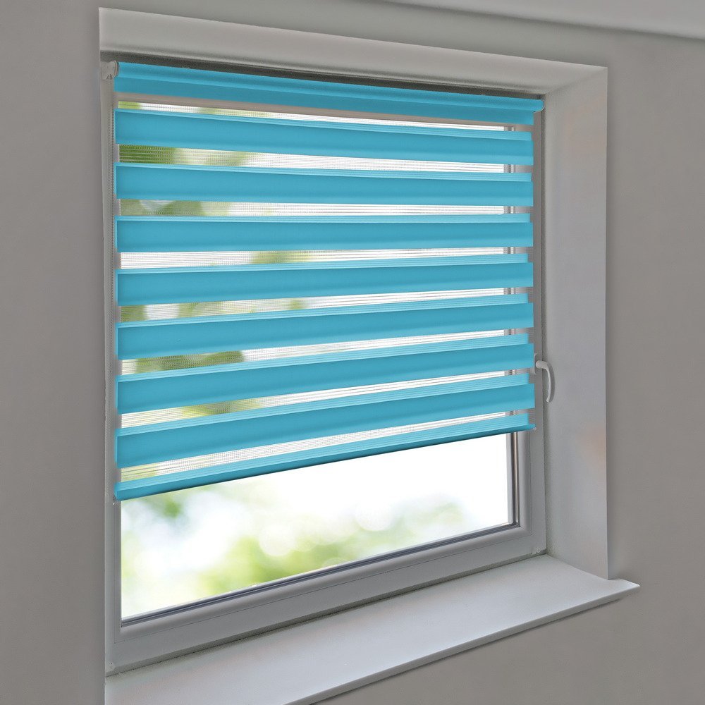 Easy-Shadow Duo Roller Blind Clip-Fix, 47 x 50 cm, Light Blue