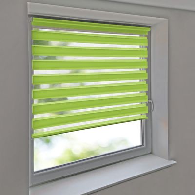 Easy-Shadow Vario Duo Roller Blind, Clip-Fit, 110 x 160 cm, Apple Green/Lime, Sheer