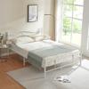 [en.casa] Florence Metal Bed, 55 x 78.7 in, with Headboard, Powder-Coated, White view 2
