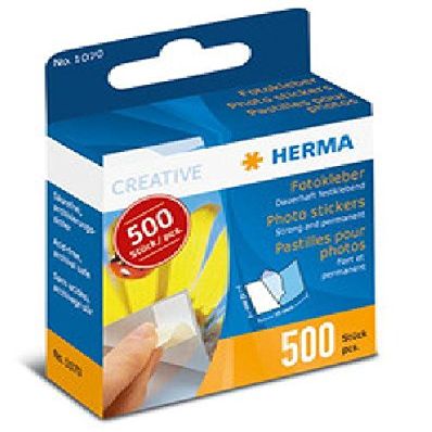 Permanent Photo Adhesive, 500 Pieces, Cardboard Dispenser with Pull Tab (Quantity: 2)