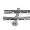 BASIT 2-Track Curtain Rod with Internal Track, Stainless-Steel Look, 20 mm, 280 cm, Wall-Mounted, H40 view 1