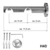 BASIT 2-Track Curtain Rod with Internal Track, Stainless-Steel Look, 20 mm, 280 cm, Wall-Mounted, H40 view 2