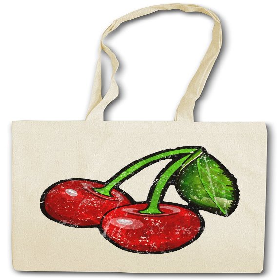 Urban Backwoods Oldschool Cherries Vintage Logo II Cotton Shopping Bag