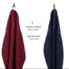 Betz 10-Piece Premium Guest Towel Set, 100% Cotton, 30 x 50 cm, Dark Red and Dark Blue view 4
