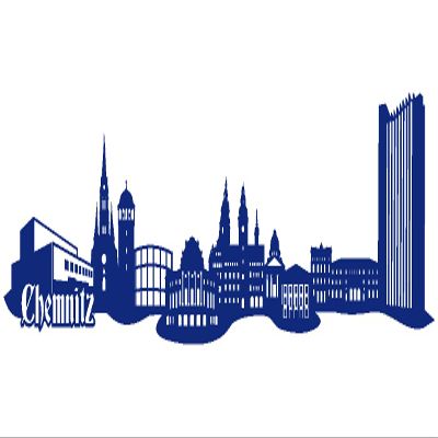 Skyline4u Chemnitz City Skyline Wall Decal, 50 x 12.4 cm, Royal Blue