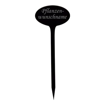 Black Oval Plexiglass Plant Labels – Weatherproof Garden Stakes, Plant Name: Arugula