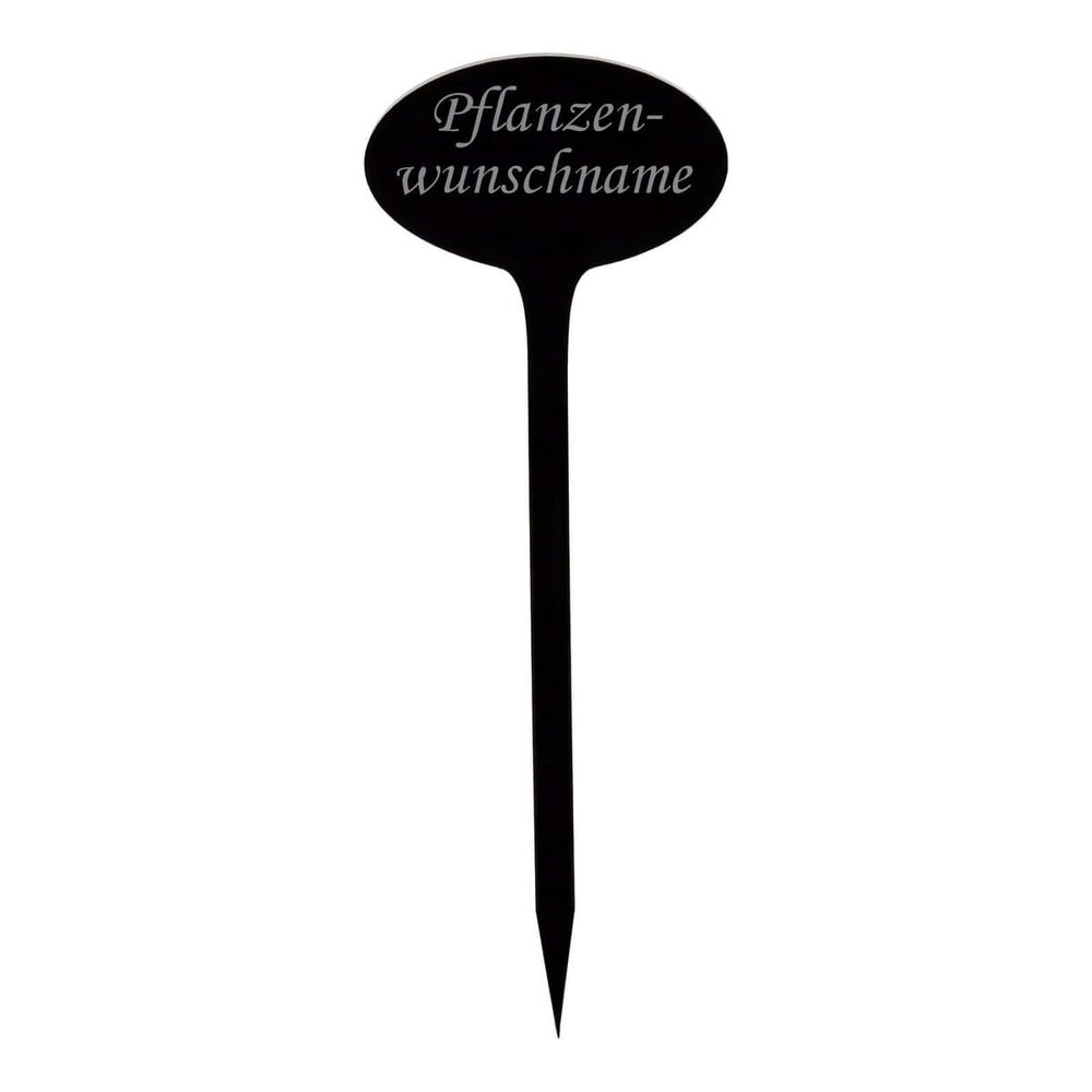 Black Oval Plexiglass Plant Labels – Weatherproof Garden Stakes, Plant Name: Arugula