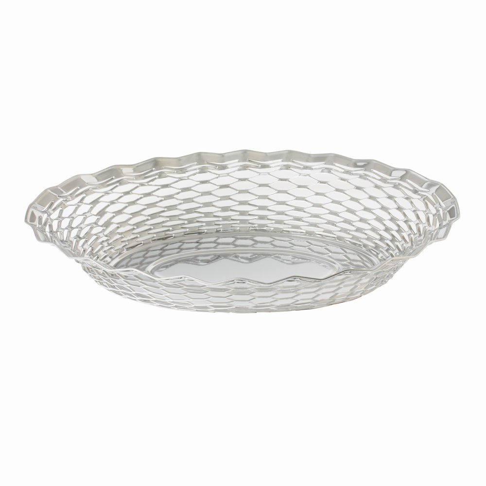 Trend'up Oval Stainless Steel Bread Basket, 30 x 24 cm
