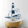 Lighthouse Sea Maritime Landscape Wall Decal M1430 - Pink, Size S, 75 cm W x 80 cm H view 3
