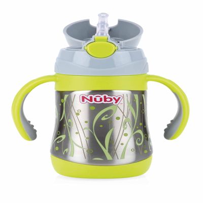 Nuby ID10279 Insulated Stainless Steel Straw Cup, 9.5 fl oz