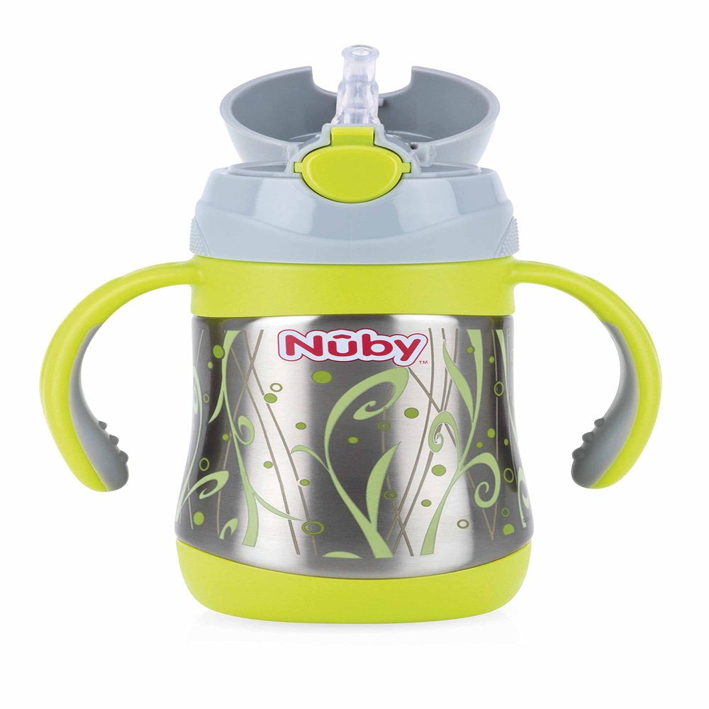 Nuby ID10279 Insulated Stainless Steel Straw Cup, 9.5 fl oz