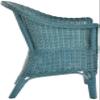 Natural Rattan Armchair with Armrests, Blue view 4