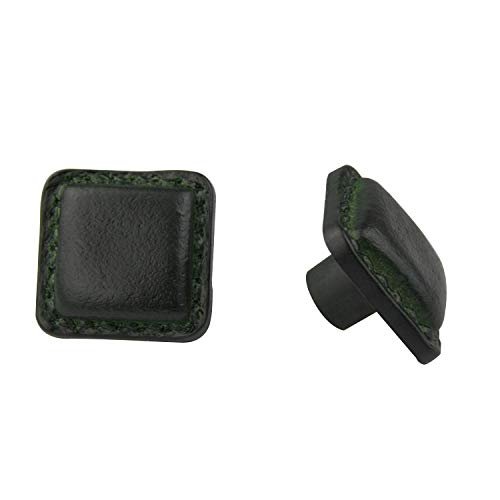 Amig Cabinet Knob, Cupboard Knob, Drawer Knob for Children's Room - Leather Look - Various Colors (Green)