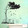 Wall Decal Beach Grass, Sea & Seagulls Landscape M1410 – Frosted Glass, M 89 x 100 cm view 1