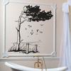 Wall Decal Beach Grass, Sea & Seagulls Landscape M1410 – Frosted Glass, M 89 x 100 cm view 2