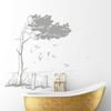 Wall Decal Beach Grass, Sea & Seagulls Landscape M1410 – Frosted Glass, M 89 x 100 cm view 3