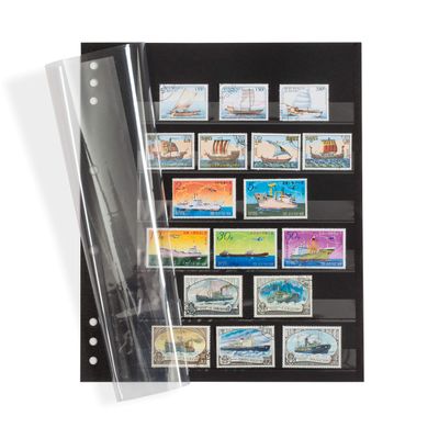 Leuchtturm OMEGA Stamp Album Pages, 6 Clear Strips
