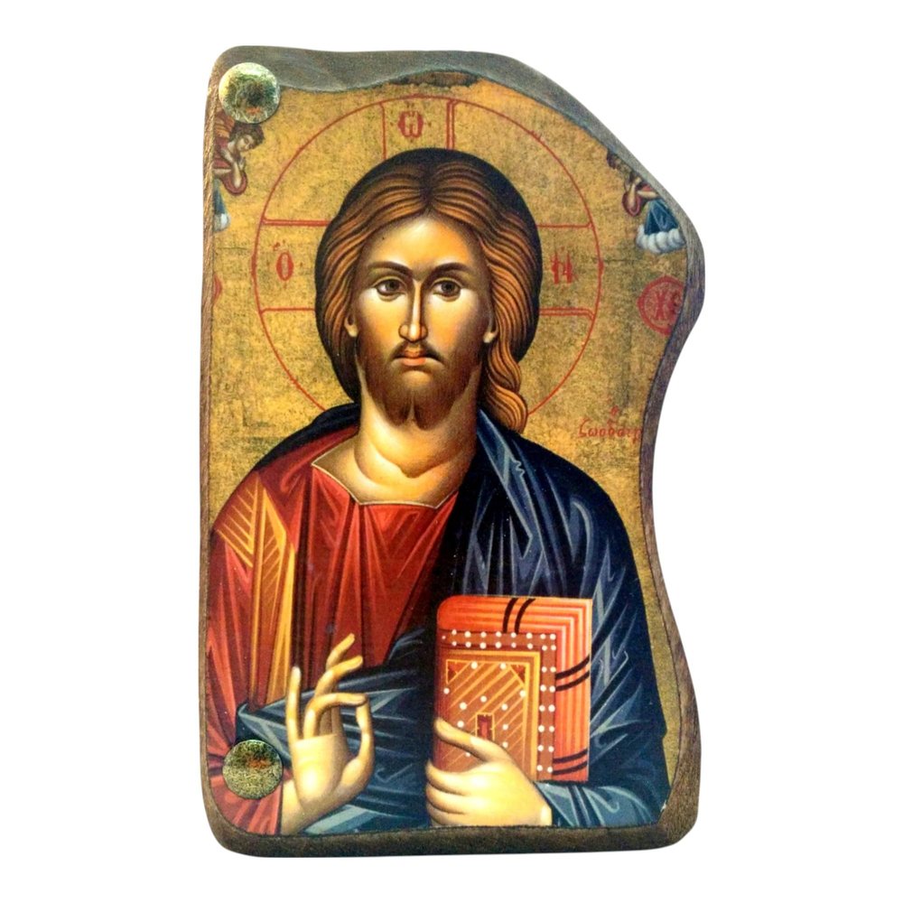 Greek Christian Orthodox Wooden Icon of Jesus Christ MP4