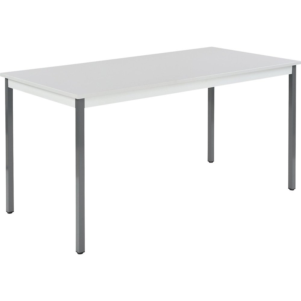 eurokraft | Multipurpose Table | Rectangular | H x W x D 740 x 1,600 x 800 mm | Light Gray Top | Basalt Gray Frame
