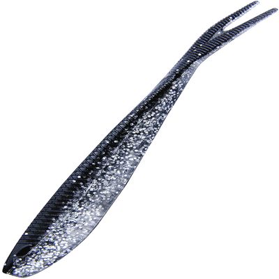 K.P XO Baby Dropshot V-Tail Soft Lures 2.6" 6-Pack, Perch Lure, 030 Black/Silver