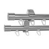 BASIT Double-Track Curtain Rod, Stainless Steel Look, 20 mm, Ceiling-Mounted, 480 cm, D60 view 1
