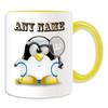 Personalized Tennis Player with Headband Mug, White Ceramic, Rafael Nadal Design, Yellow view 1