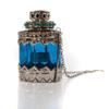 PTMD Oriental Metal Lantern, Turquoise, Tealight Holder view 2