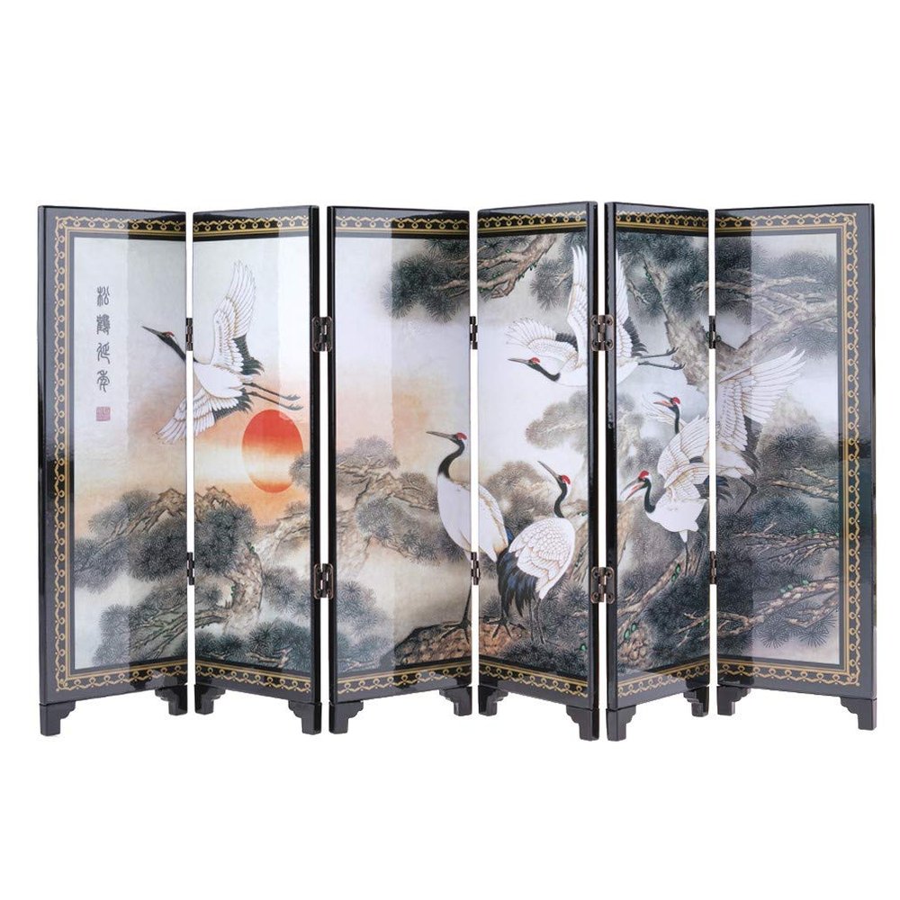 lachineuse Asian Miniature Room Divider, Longevity, 24 x 47 cm