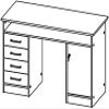 Tvilum Function Plus Desk with 4 Drawers and 1 Lockable Door, Oak Texture, 126 x 55 x 75 cm (W/D/H) view 2