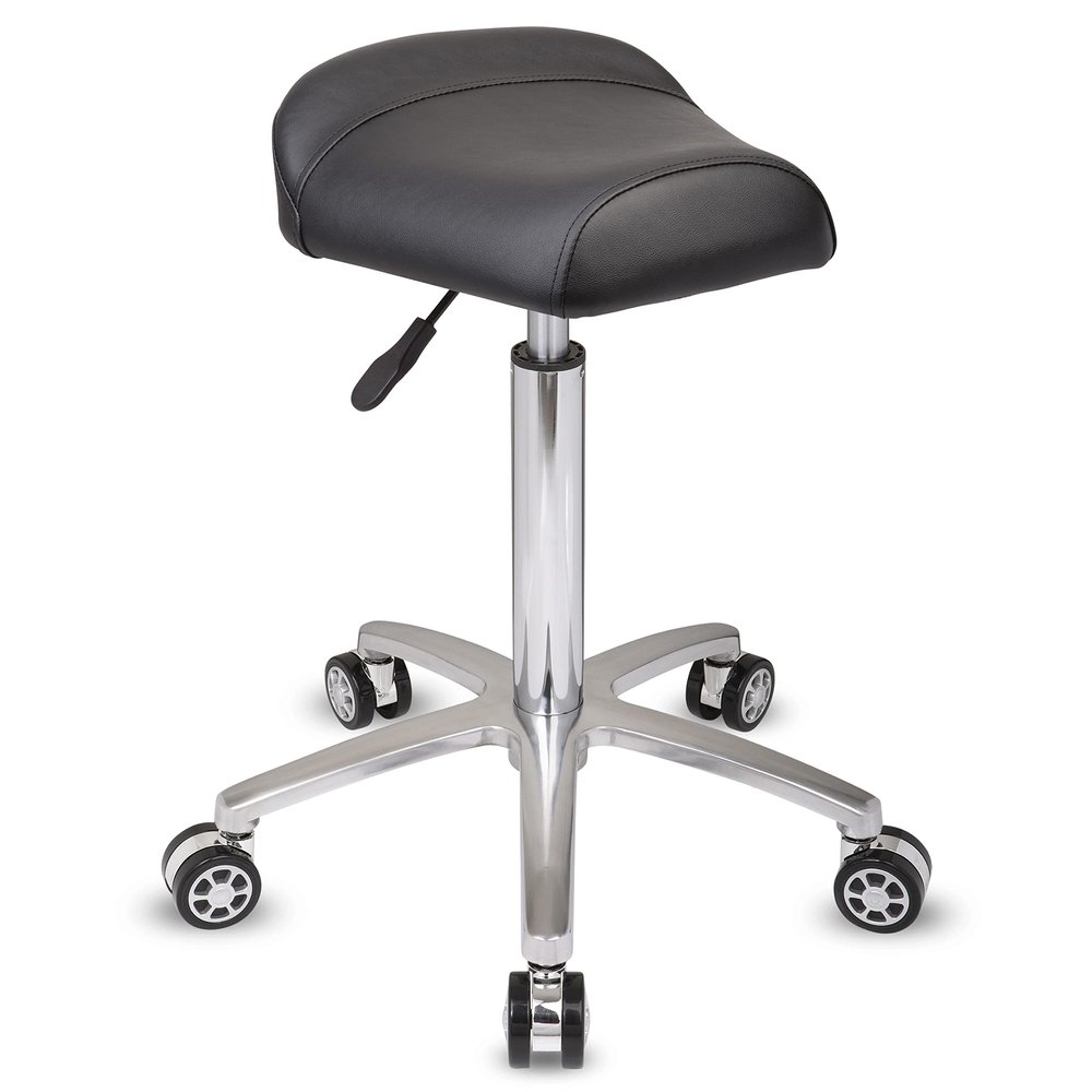 Staboos Rolling Stool up to 160 kg, Ergonomic Saddle Seat, 55–75 cm