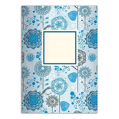 Kartenkaufrausch 4-Pack Flower Power A4 Math Notebooks, Blue Grid, Ruling 7